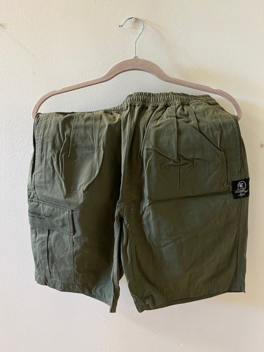 Bape Olive Green Cargo Shorts